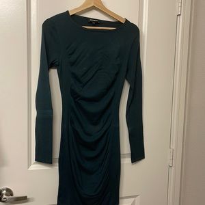 Express long sleeve forest green dress